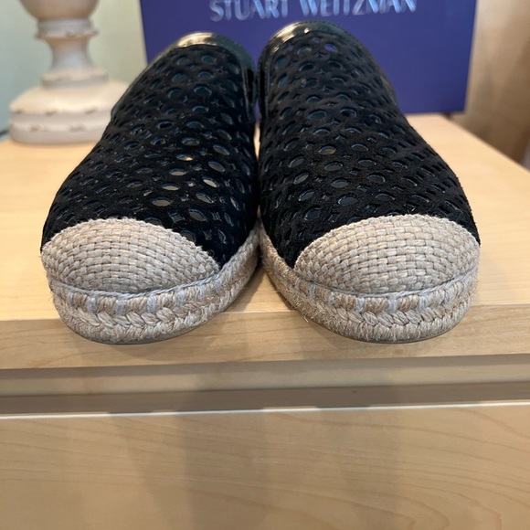 Stuart Weitzman black suede context espadrilles size M5.5 - Picture 5 of 6